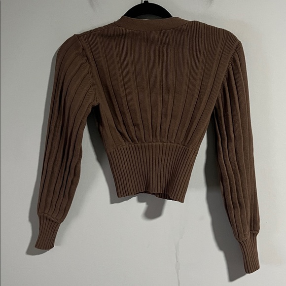 Aritzia Wilfred Brown Plunge Cardigan - Picture 4 of 5